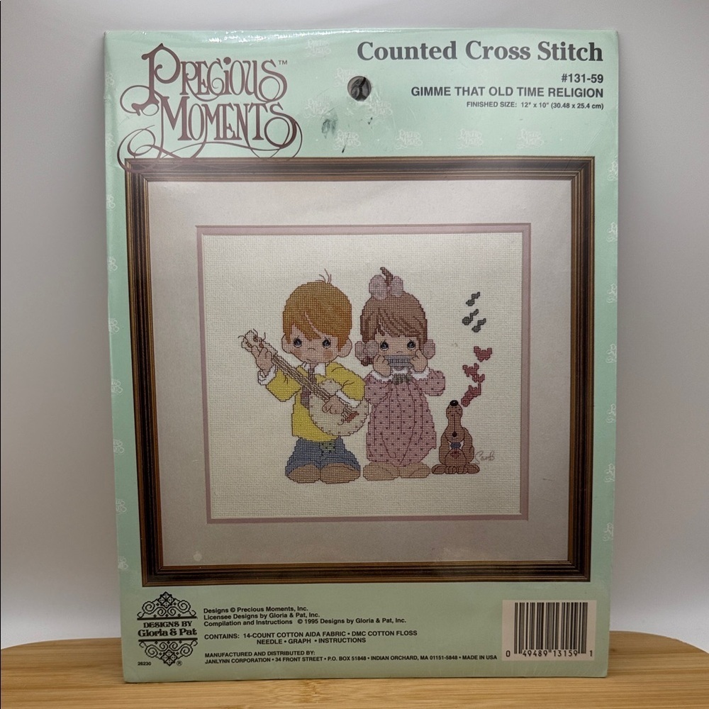 New Precious Moments Gimme That Old Time Religion Counted Cross Stitch Kit